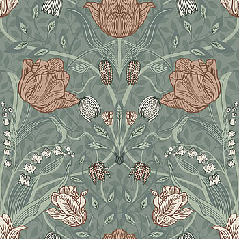 Galerie Wallcoverings Product Code 33010 - Apelviken Wallpaper Collection - Green Orange Colours -  