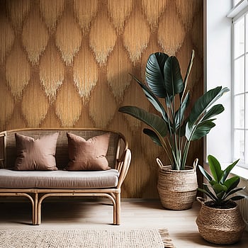 Galerie Wallcoverings Product Code 35805 - Fashion Icon Wallpaper Collection - Brown Gold Colours -  