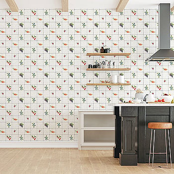 Galerie Wallcoverings Product Code G45417 - Just Kitchens Wallpaper Collection - Taupe Red Blue Colours -  
